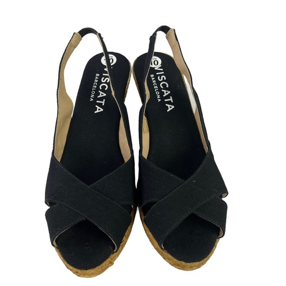 Viscata Calella Canvas Espadrille Platform Wedges‎ Sling Back Size EU41 US10 - Picture 5 of 11
